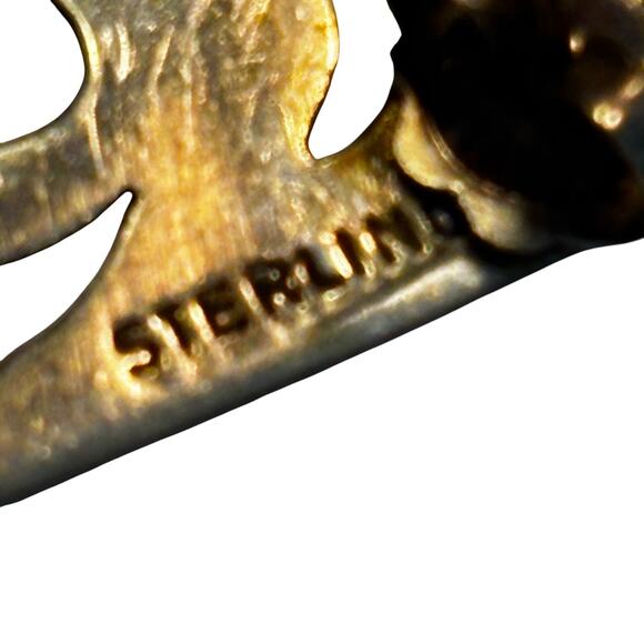 Vintage Sterling silver pierced earrings modern art to wear mod mid century - Picture 4 of 7